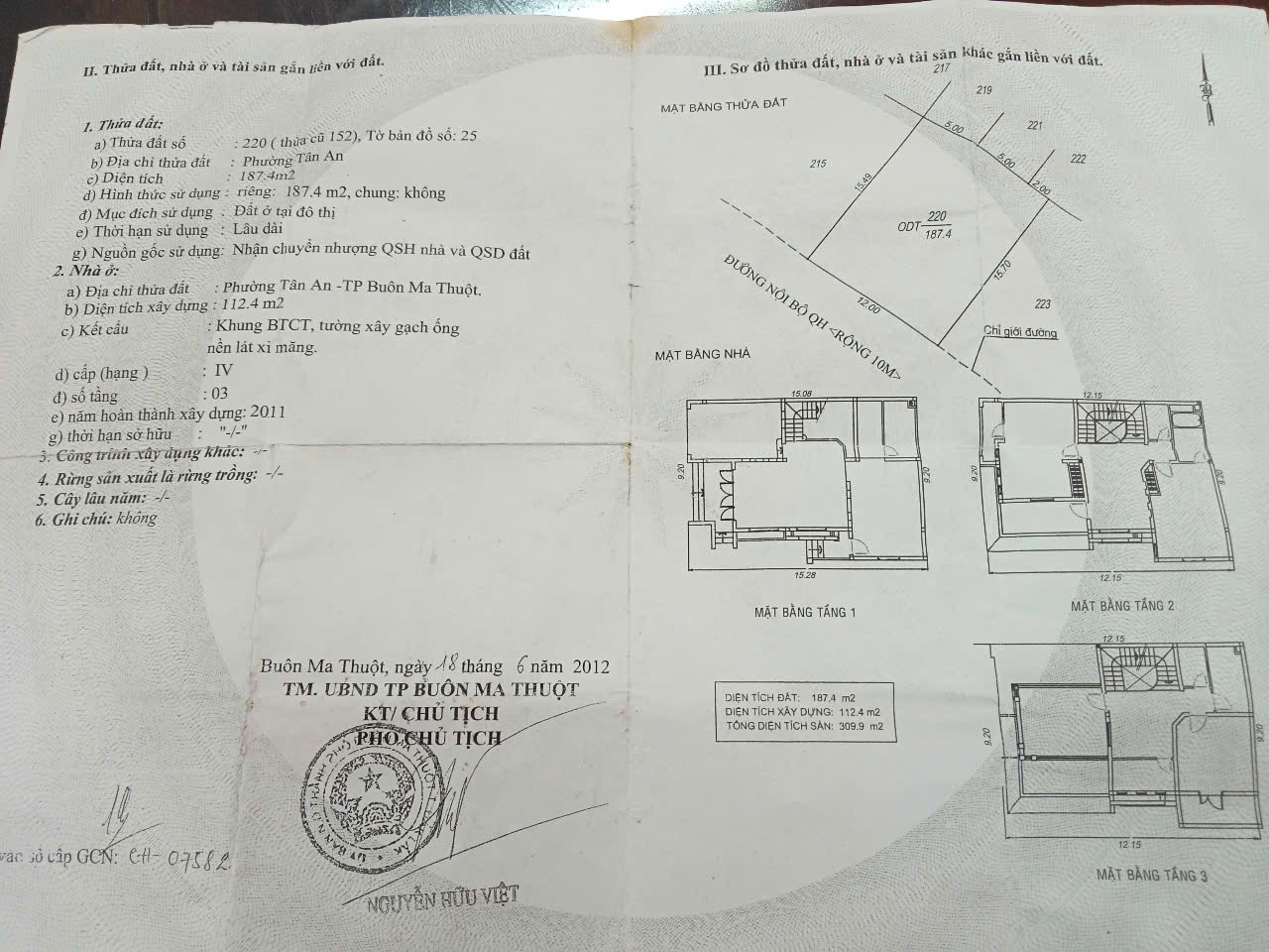 Sân đậu ô tô biệt thự gần chợ Tân An Buôn Ma Thuột
