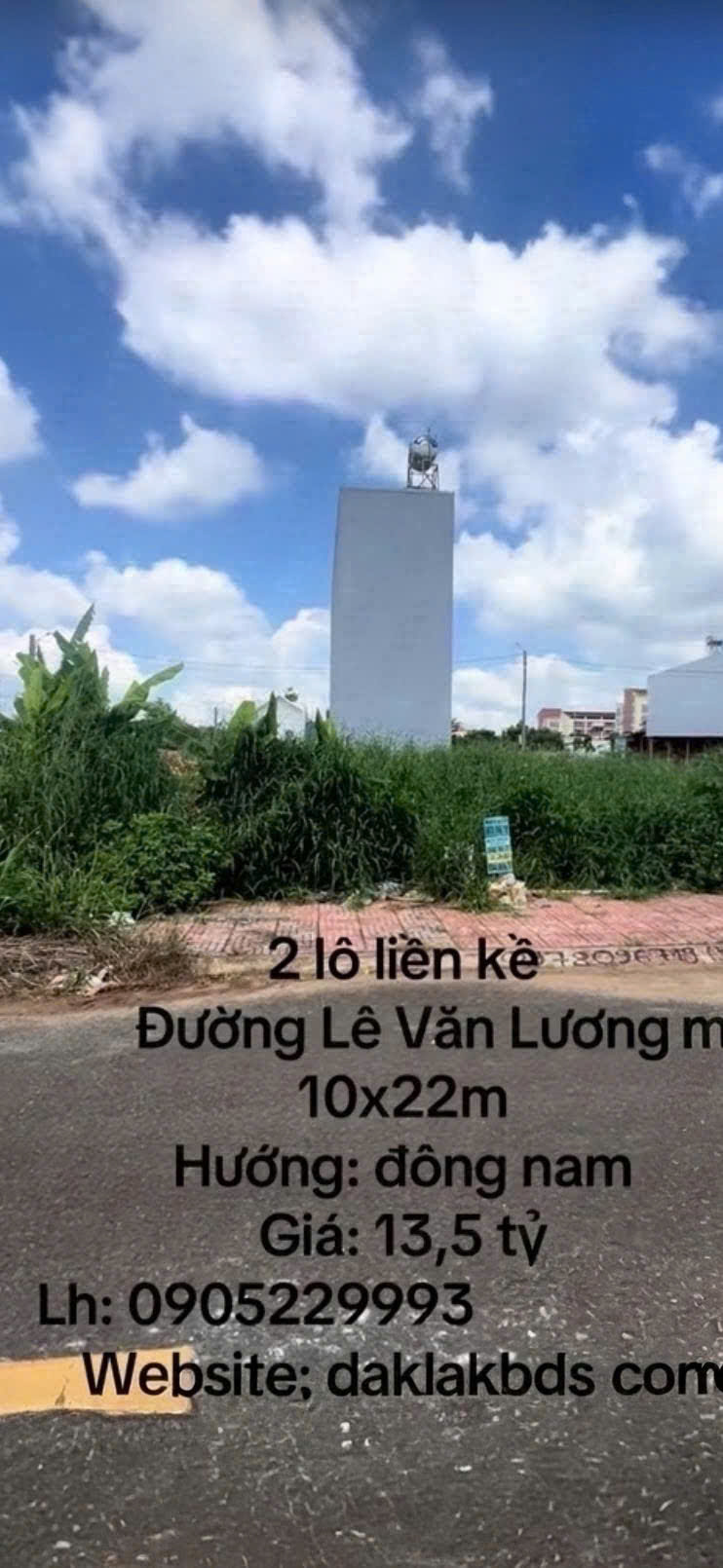 2 lô liền kề đường Lê Văn Lương phường Tân An 10x22m